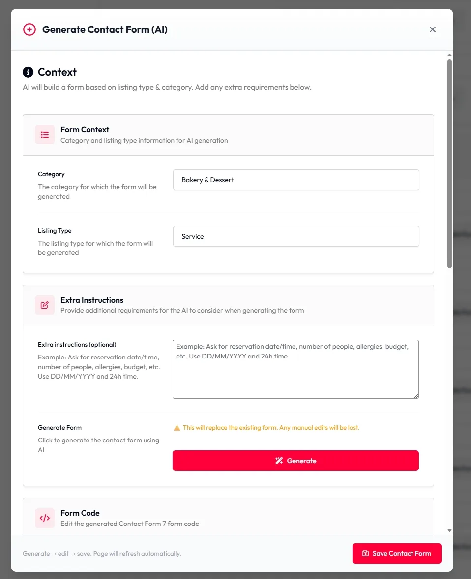 Contact Forms Manager for Listeo — 3
