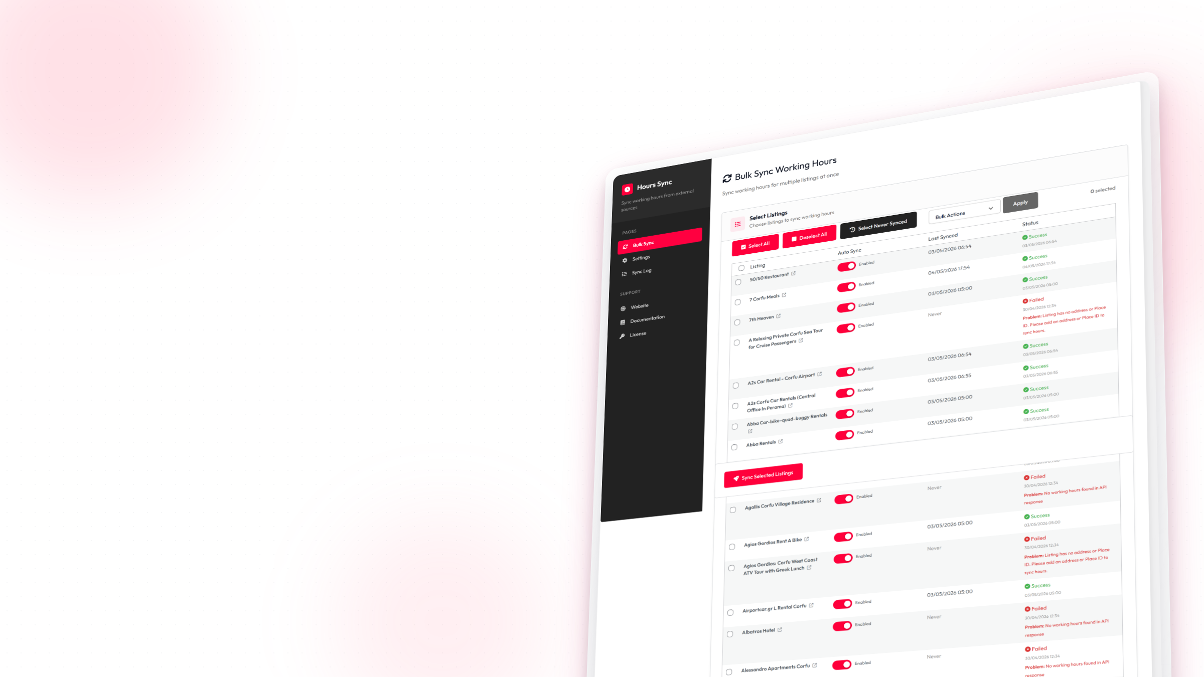 Working Hours Sync for Listeo