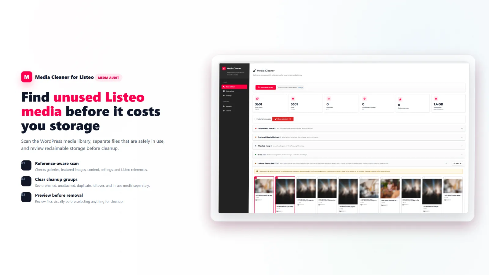 Media Cleaner for Listeo