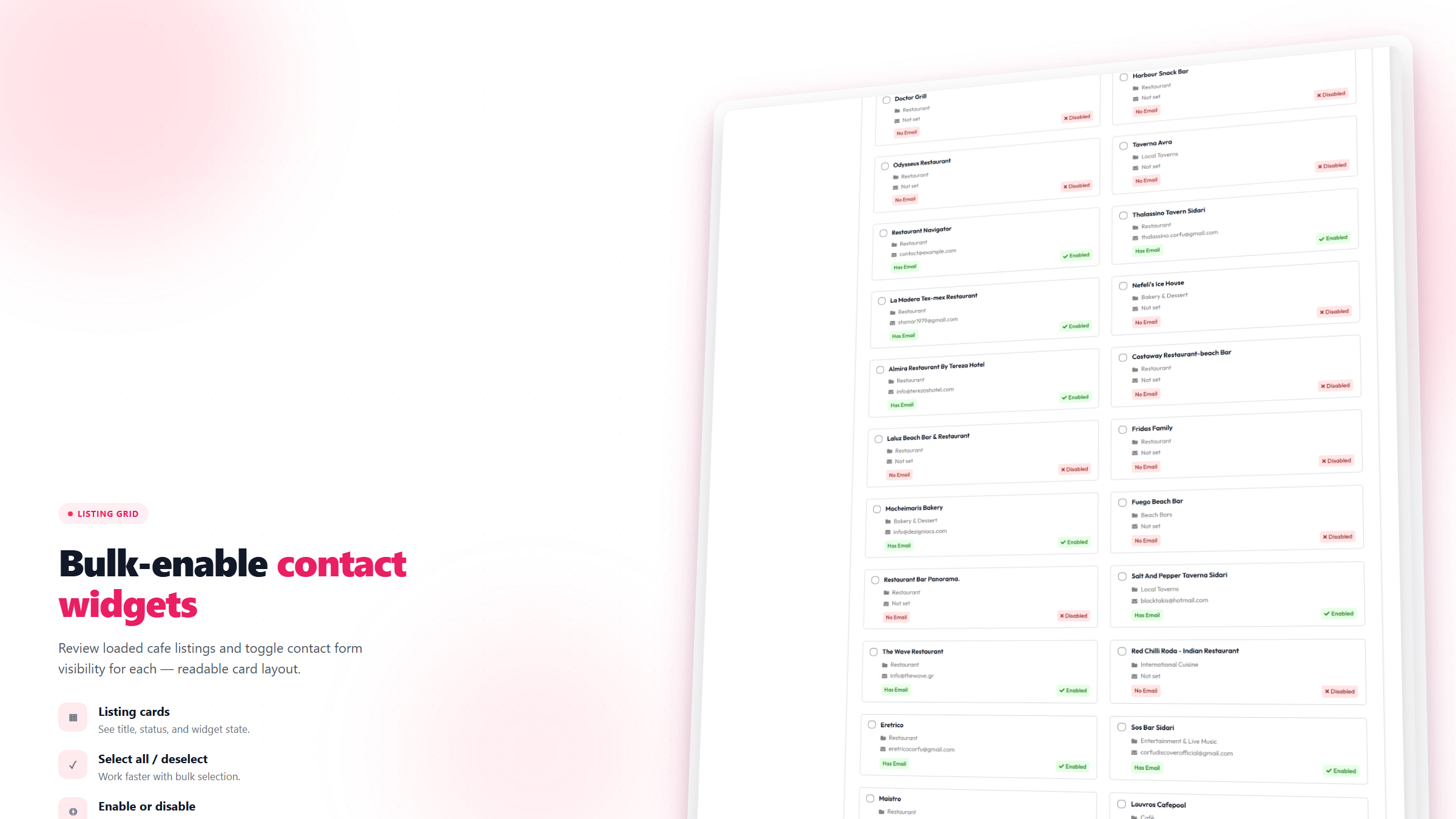 Email bulk manager for Listeo — 2