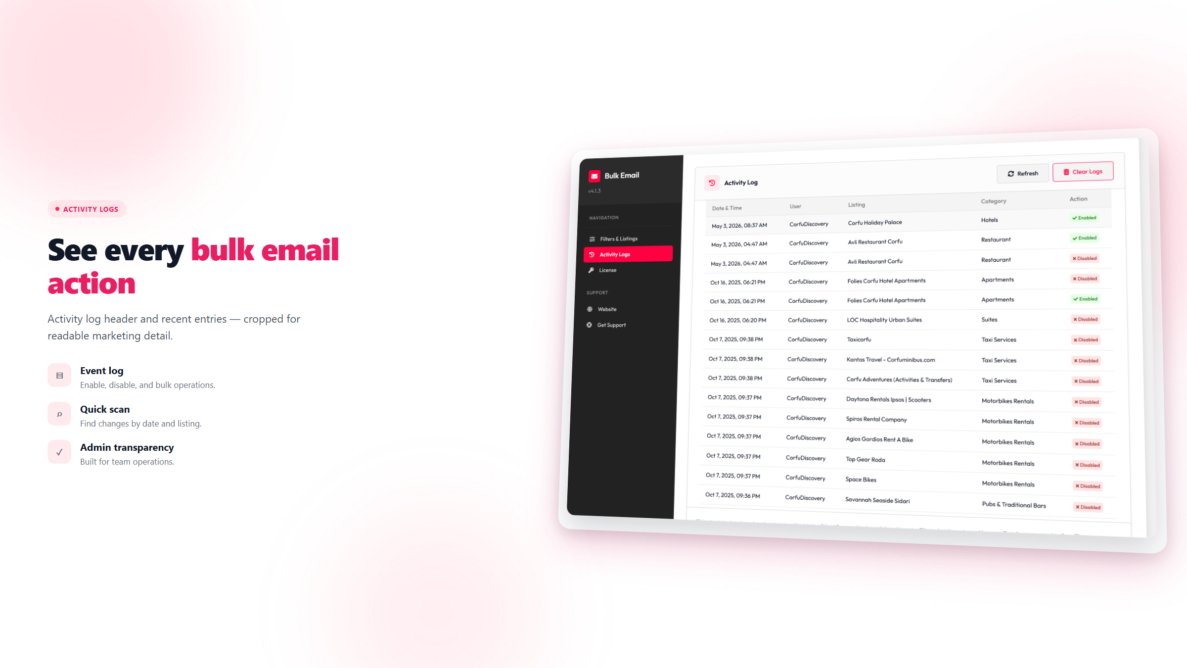 Email bulk manager for Listeo — 4